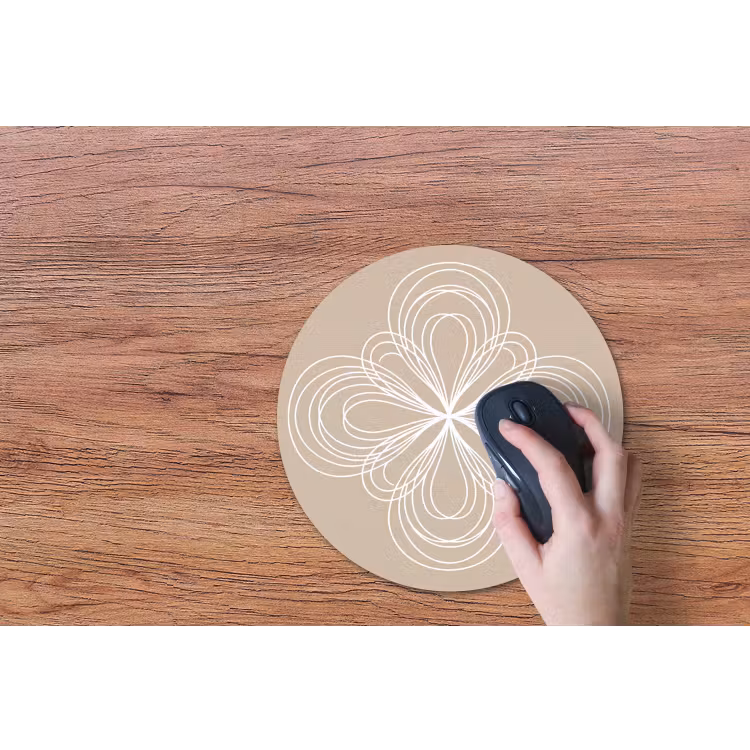 Muismat - Patroon - Lijnen - Abstract - Minimalistisch - Beige — 3