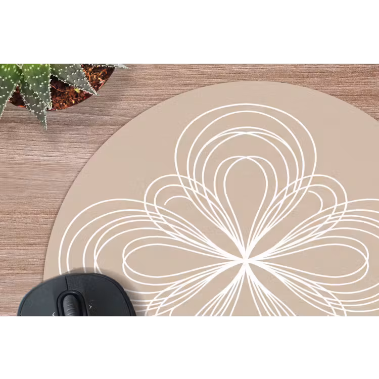 Muismat - Patroon - Lijnen - Abstract - Minimalistisch - Beige — 4