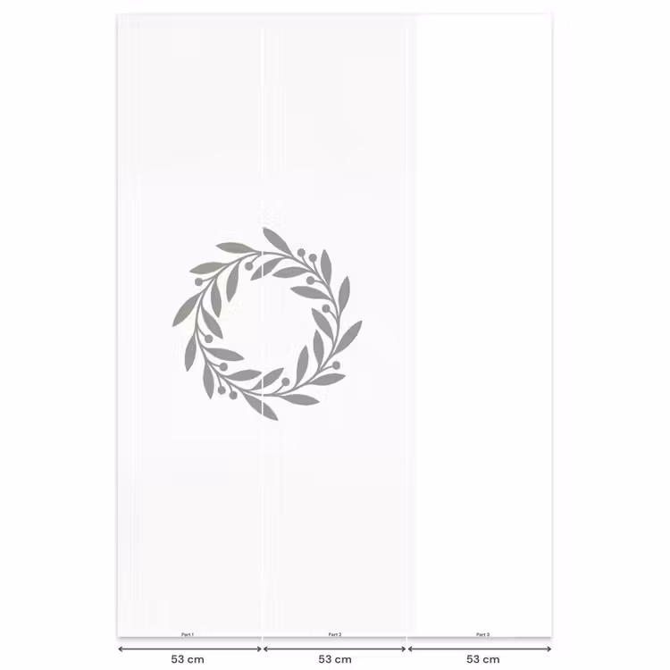 Behang - Krans - Bladeren - Natuur - Minimalistisch - Grijs — 6