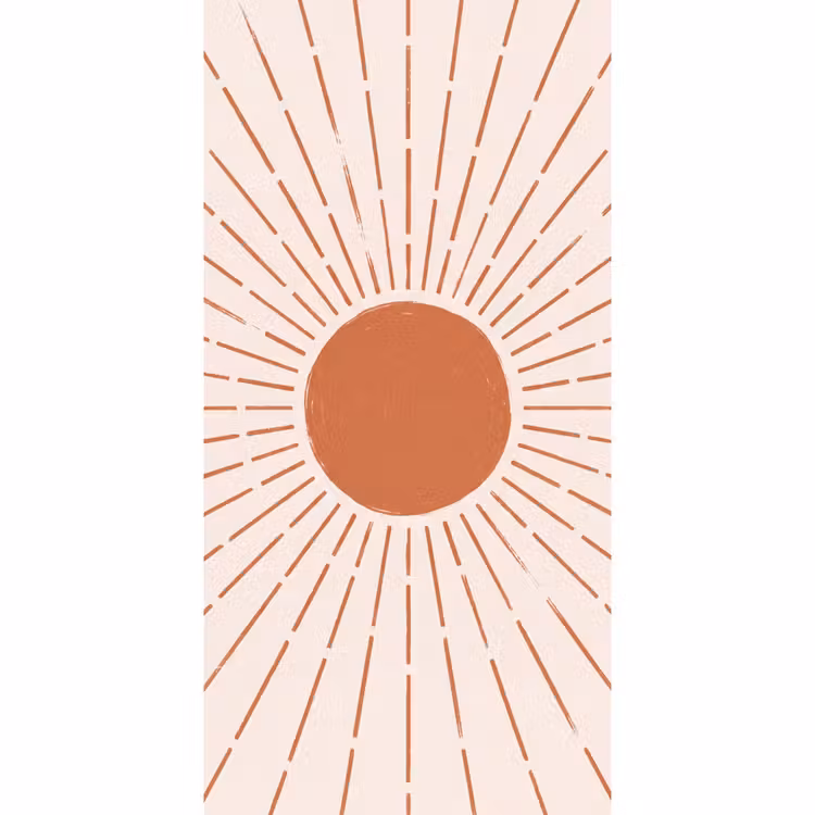 Behang - Zon - Stralen - Abstract - Terracotta - Modern — 2