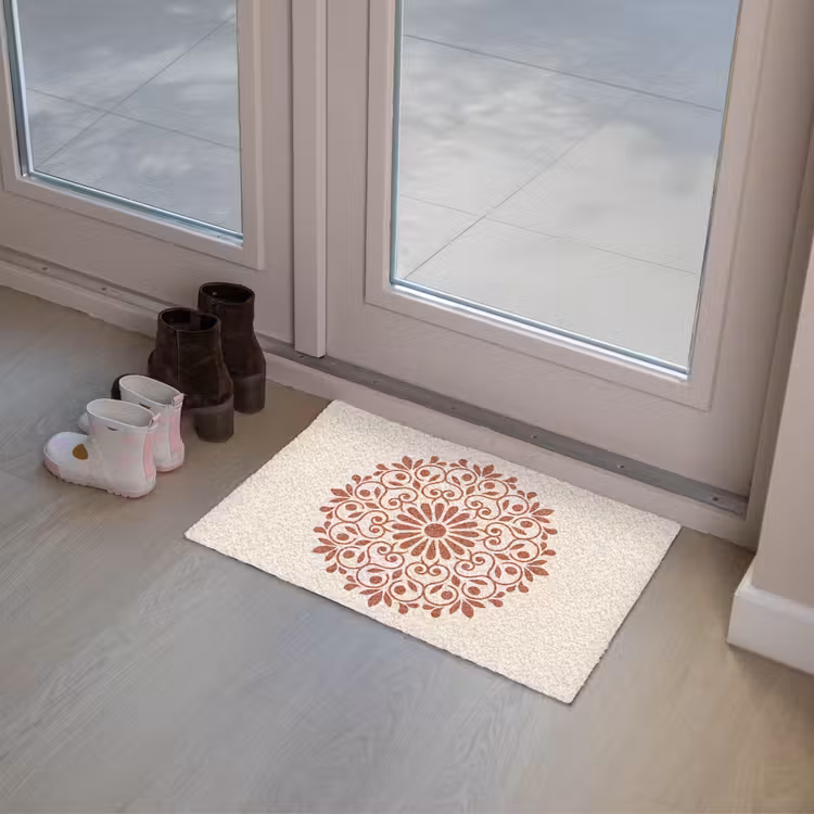 Deurmat - Decoratie - Cirkel - Symmetrisch - Modern - Roodbruin — 8