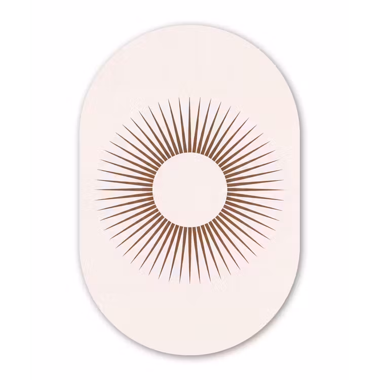 Muurovaal - Kunststof - Abstract - Zon - Symbool - Modern - Beige — 3