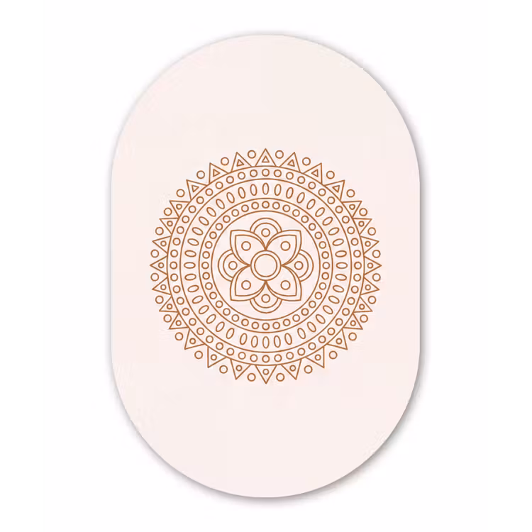Muurovaal - Kunststof - Mandala - Geometrisch - Abstract - Oosters - Bruin — 3