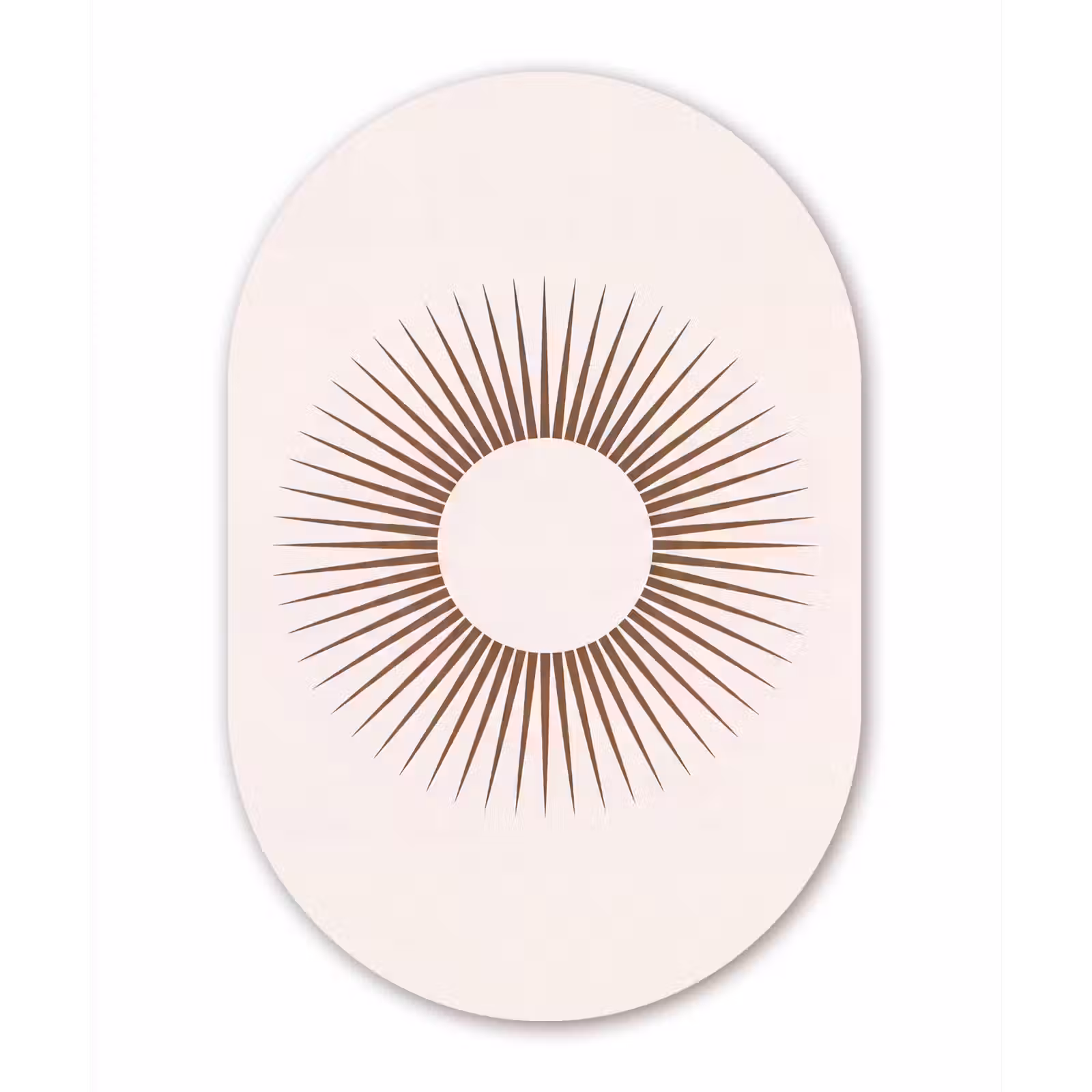 Muurovaal - Glas - Abstract - Zon - Symbool - Modern - Beige — 1