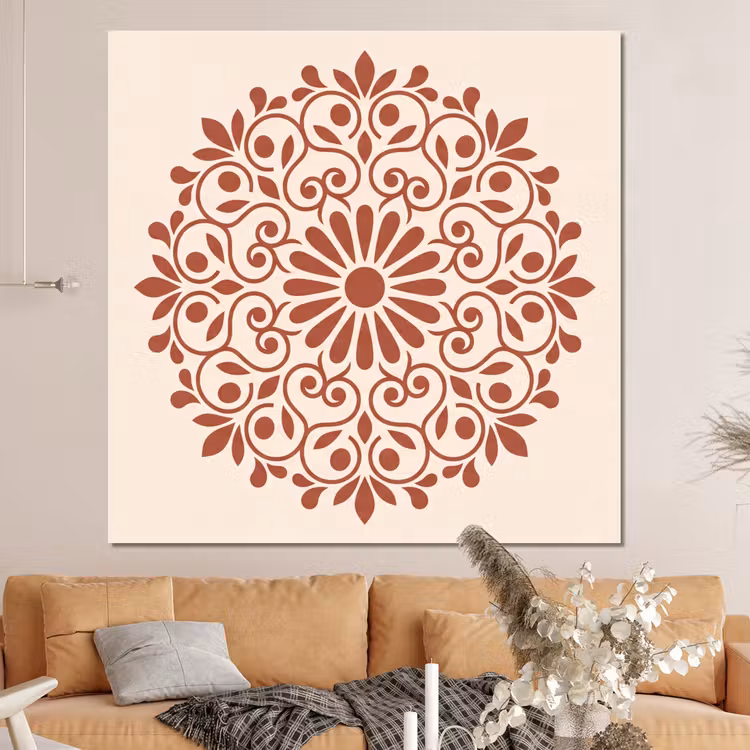Forex - Decoratie - Cirkel - Symmetrisch - Modern - Roodbruin — 4