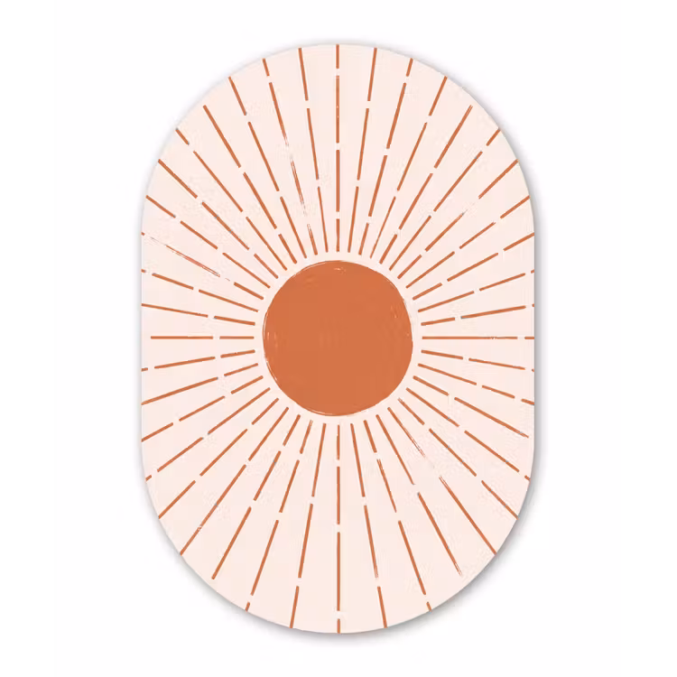 Muurovaal - Glas - Zon - Stralen - Abstract - Terracotta - Modern — 1