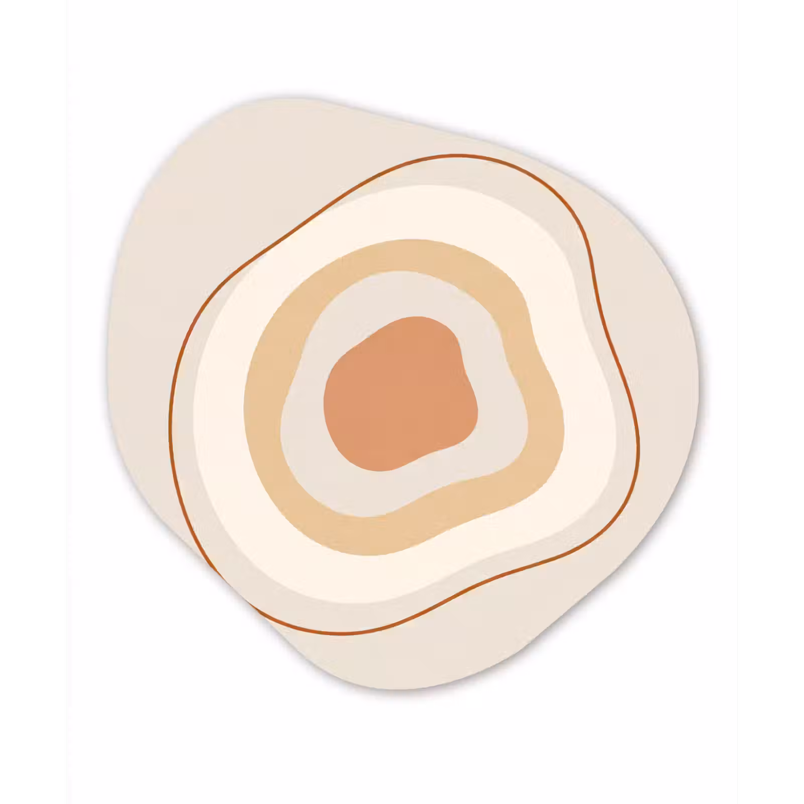 Organisch schilderij - Glas - Abstract - Organisch - Modern - Beige - Kunst — 1