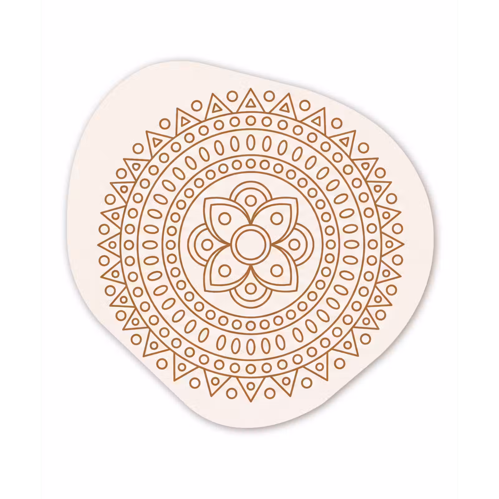 Organisch schilderij - Glas - Mandala - Geometrisch - Abstract - Oosters - Bruin — 1