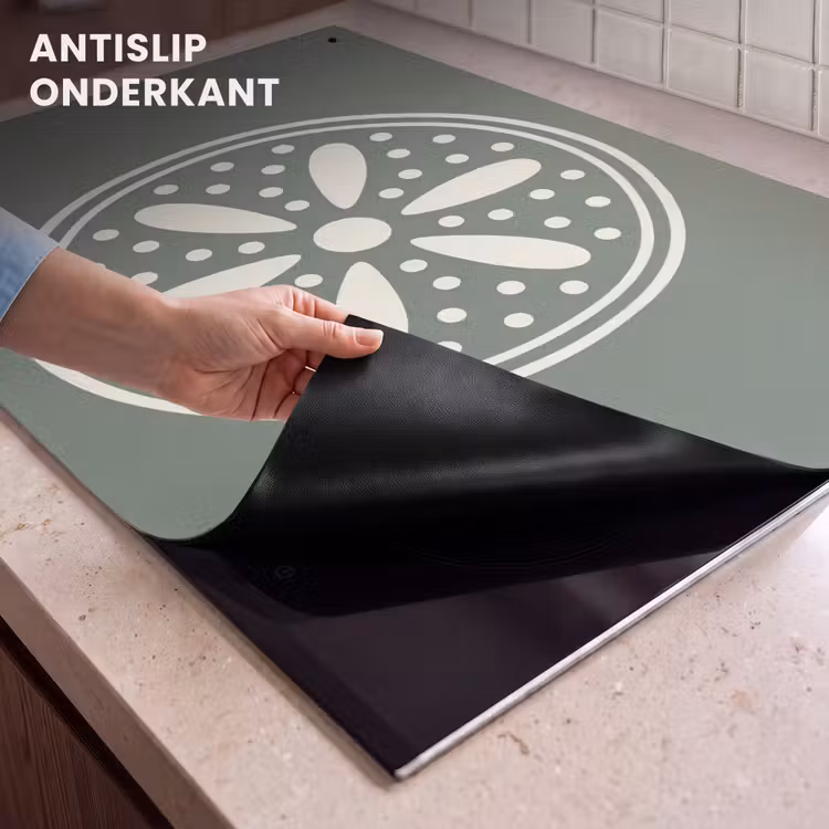 Inductie beschermer en spatscherm (2in1) - Patroon - Cirkel - Abstract - Groen - Decoratie — 4