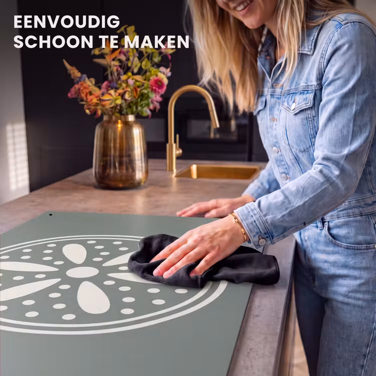 Inductie beschermer en spatscherm (2in1) - Patroon - Cirkel - Abstract - Groen - Decoratie — 5