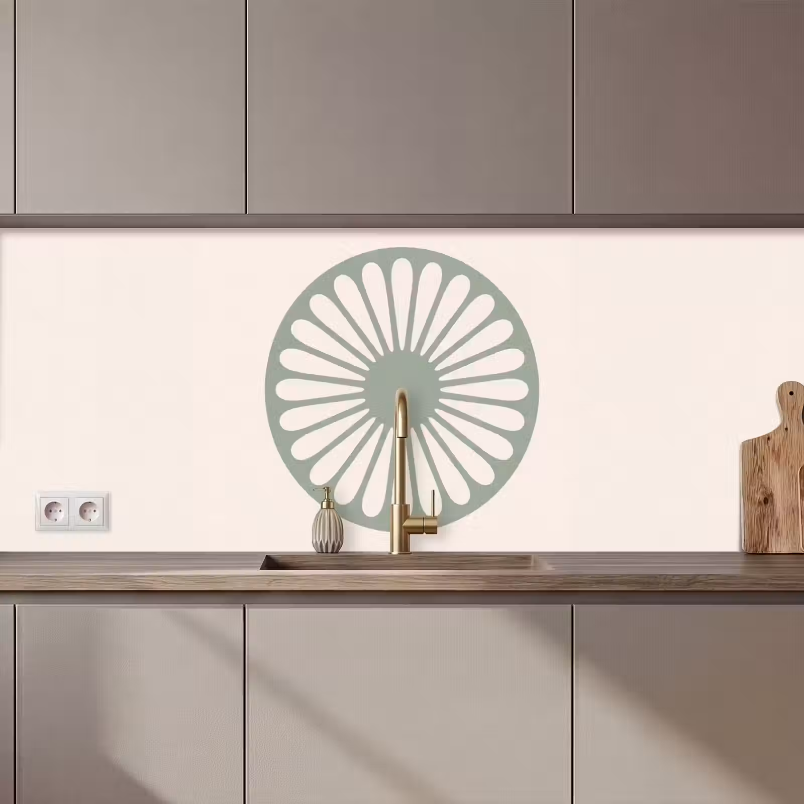Keuken achterwand - Abstract - Patroon - Radiaal - Modern - Groen — 1