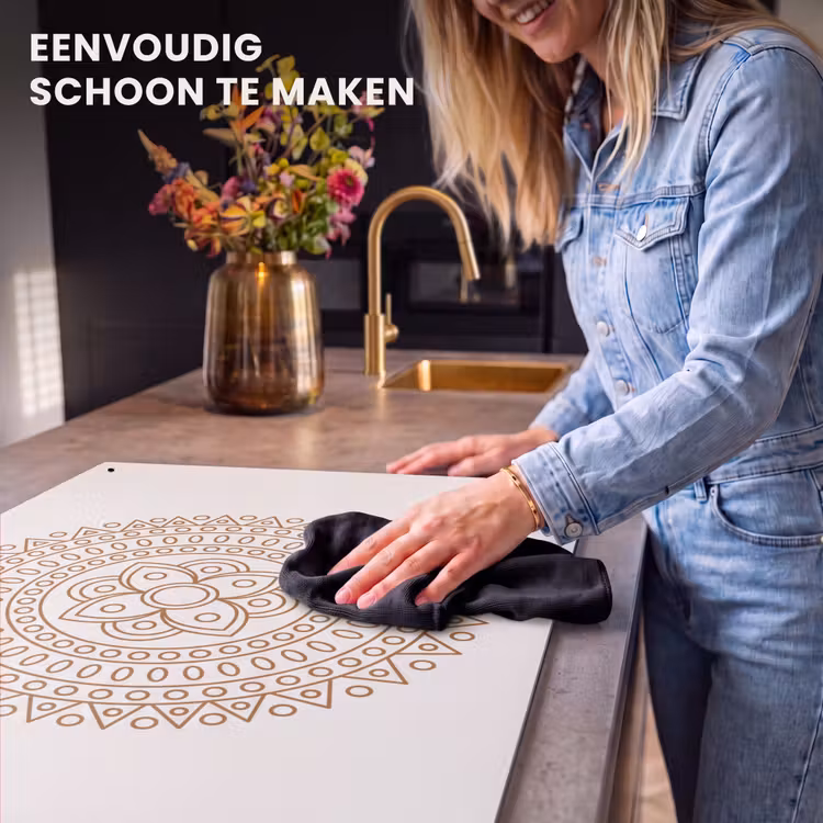 Inductie beschermer en spatscherm (2in1) - Mandala - Geometrisch - Abstract - Oosters - Bruin — 5