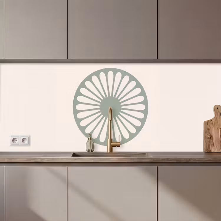 Keuken achterwand - Abstract - Patroon - Radiaal - Modern - Groen — 1