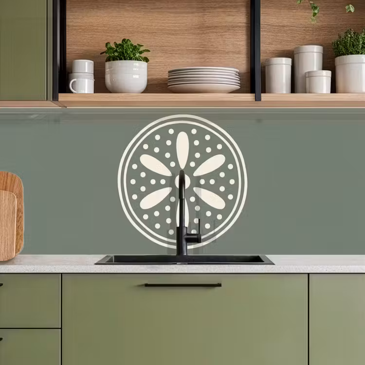 Keuken achterwand - Patroon - Cirkel - Abstract - Groen - Decoratie — 5