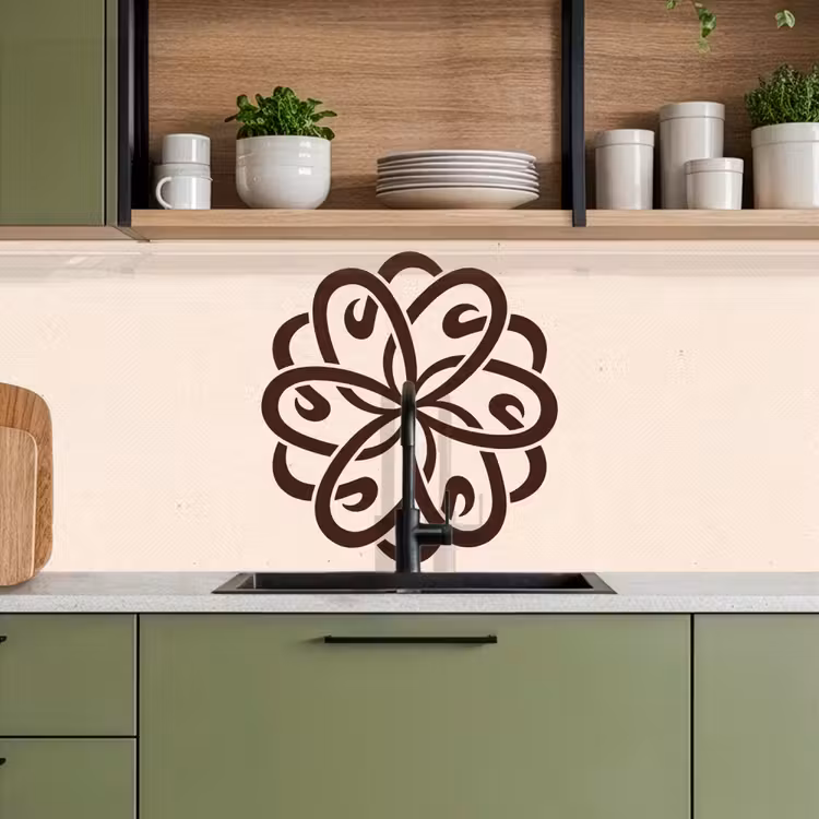 Keuken achterwand - Patroon - Knoop - Abstract - Modern - Bruin — 5