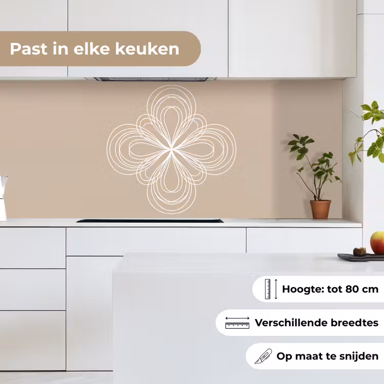 Keuken achterwand - Patroon - Lijnen - Abstract - Minimalistisch - Beige — 4