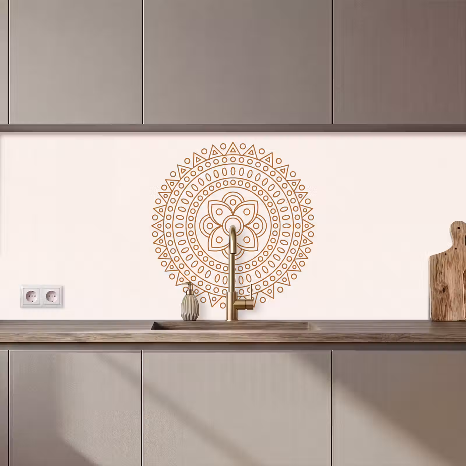 Keuken achterwand - Mandala - Geometrisch - Abstract - Oosters - Bruin — 1