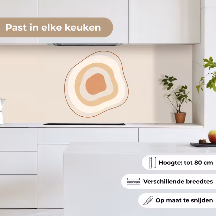 Keuken achterwand - Abstract - Organisch - Modern - Beige - Kunst — 4