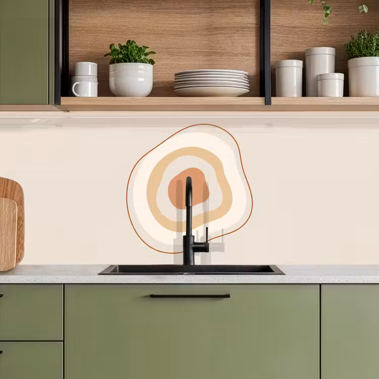 Keuken achterwand - Abstract - Organisch - Modern - Beige - Kunst — 5