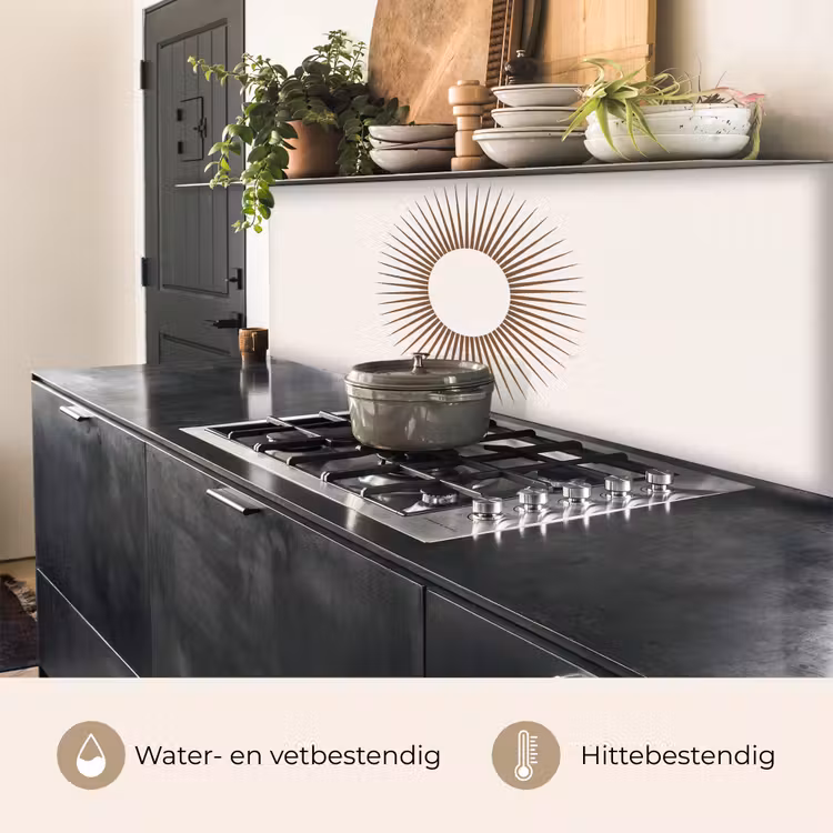 Keuken achterwand - Abstract - Zon - Symbool - Modern - Beige — 3