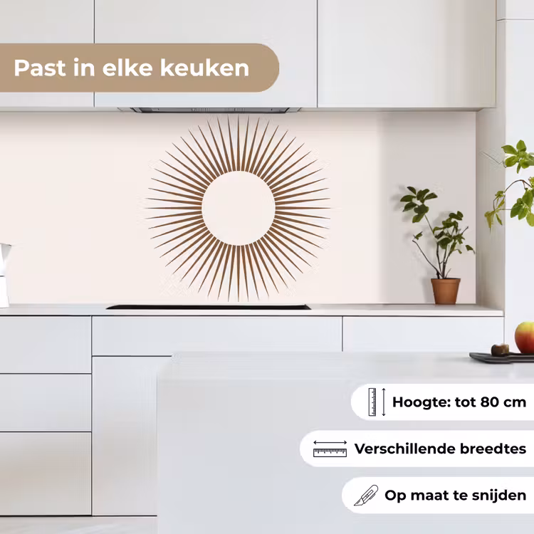Keuken achterwand - Abstract - Zon - Symbool - Modern - Beige — 4