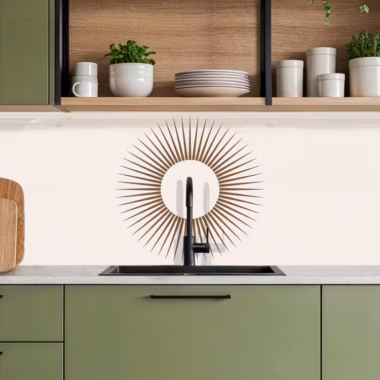 Keuken achterwand - Abstract - Zon - Symbool - Modern - Beige — 5