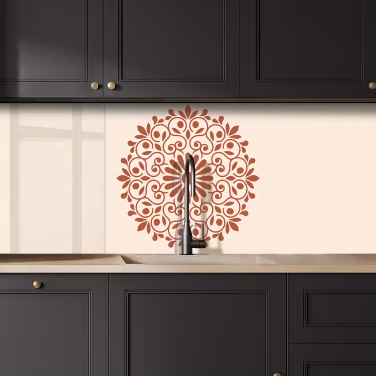 Keuken achterwand - Decoratie - Cirkel - Symmetrisch - Modern - Roodbruin — 6