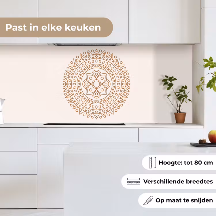 Keuken achterwand - Mandala - Geometrisch - Abstract - Oosters - Bruin — 4