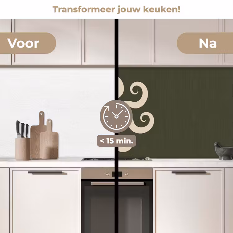 Keuken achterwand - Patroon - Spiraal - Abstract - Modern - Groen — 2