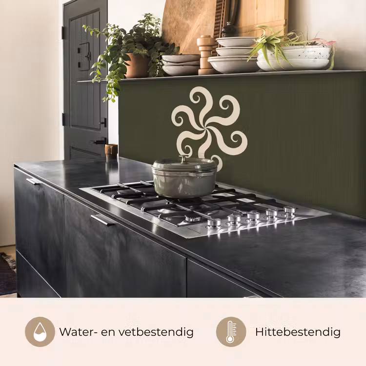 Keuken achterwand - Patroon - Spiraal - Abstract - Modern - Groen — 3