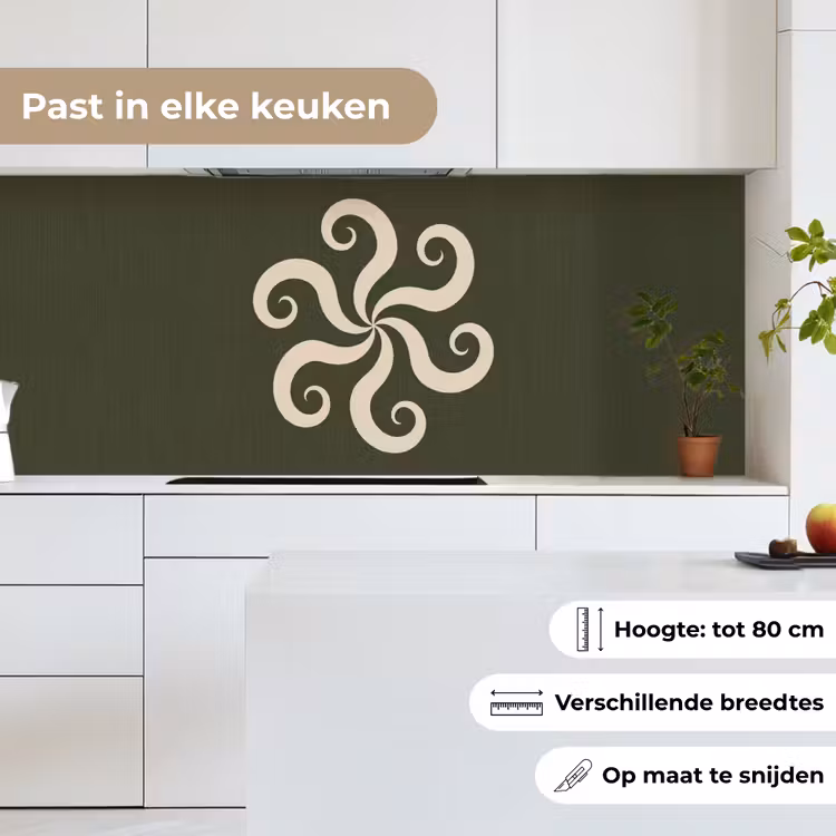 Keuken achterwand - Patroon - Spiraal - Abstract - Modern - Groen — 4