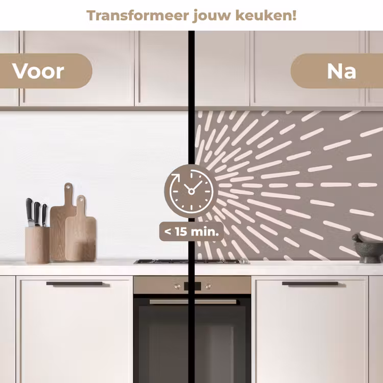 Keuken achterwand - Patroon - Stralen - Abstract - Modern - Grijs — 2