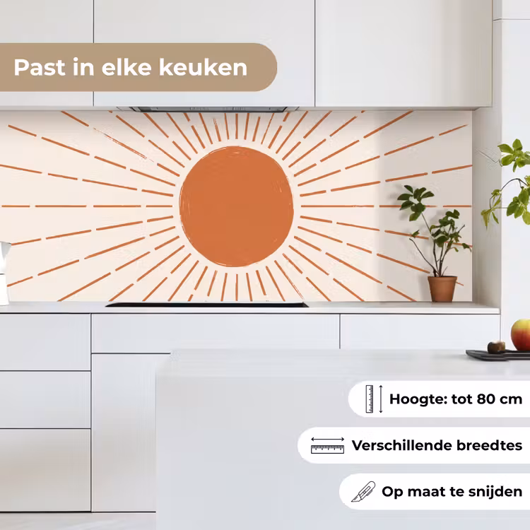Keuken achterwand - Zon - Stralen - Abstract - Terracotta - Modern — 4