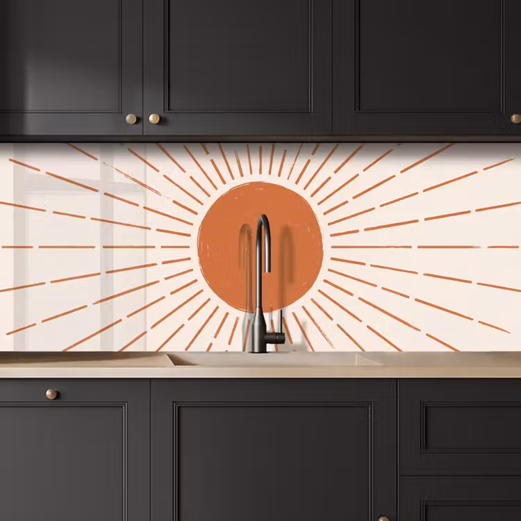 Keuken achterwand - Zon - Stralen - Abstract - Terracotta - Modern — 6