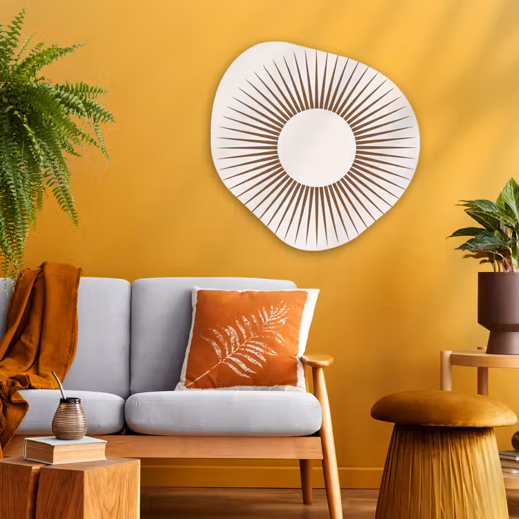 Organische schilderij - Aluminium - Abstract - Zon - Symbool - Modern - Beige — 3
