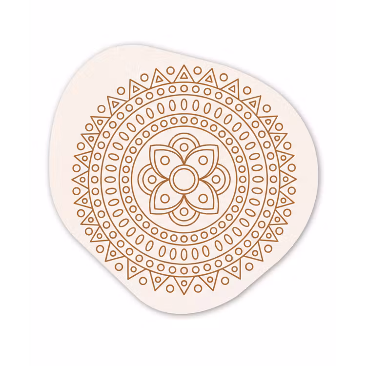 Organische schilderij - Aluminium - Mandala - Geometrisch - Abstract - Oosters - Bruin — 1