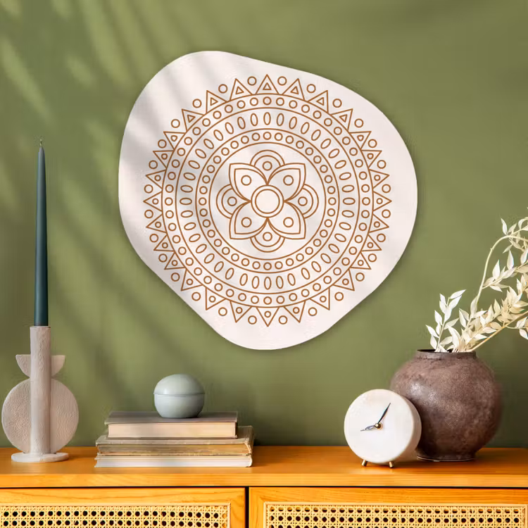 Organische schilderij - Aluminium - Mandala - Geometrisch - Abstract - Oosters - Bruin — 2