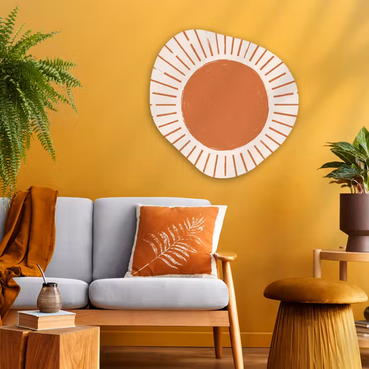 Organische schilderij - Aluminium - Zon - Stralen - Abstract - Terracotta - Modern — 3