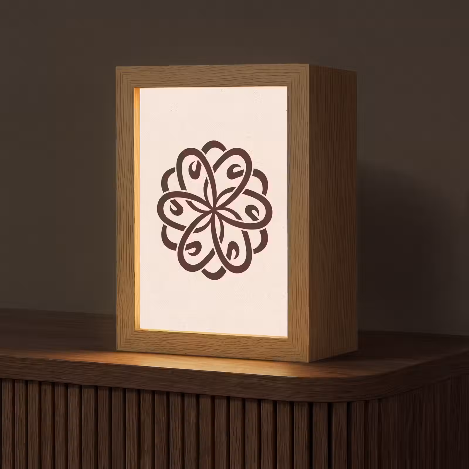 Gepersonaliseerde Lightbox - Patroon - Knoop - Abstract - Modern - Bruin — 1