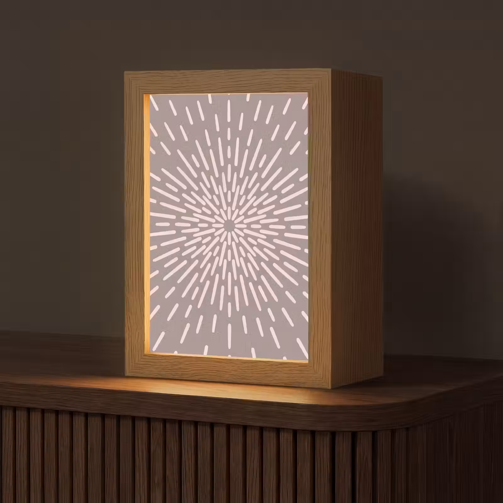 Gepersonaliseerde Lightbox - Patroon - Stralen - Abstract - Modern - Grijs — 1
