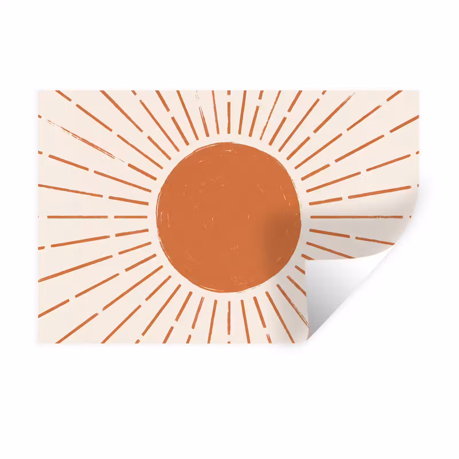 Muursticker - Zon - Stralen - Abstract - Terracotta - Modern — 1