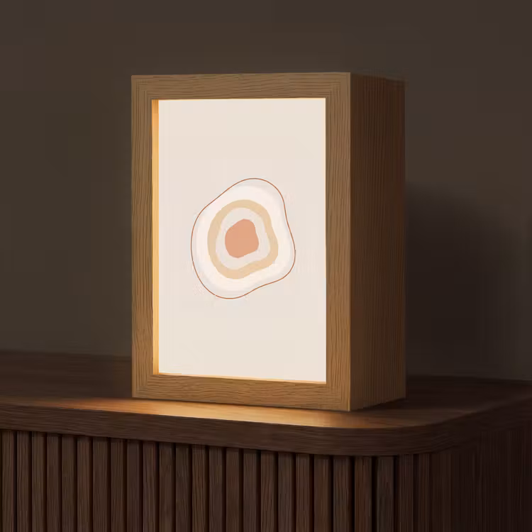Gepersonaliseerde Lightbox - Abstract - Organisch - Modern - Beige - Kunst — 1