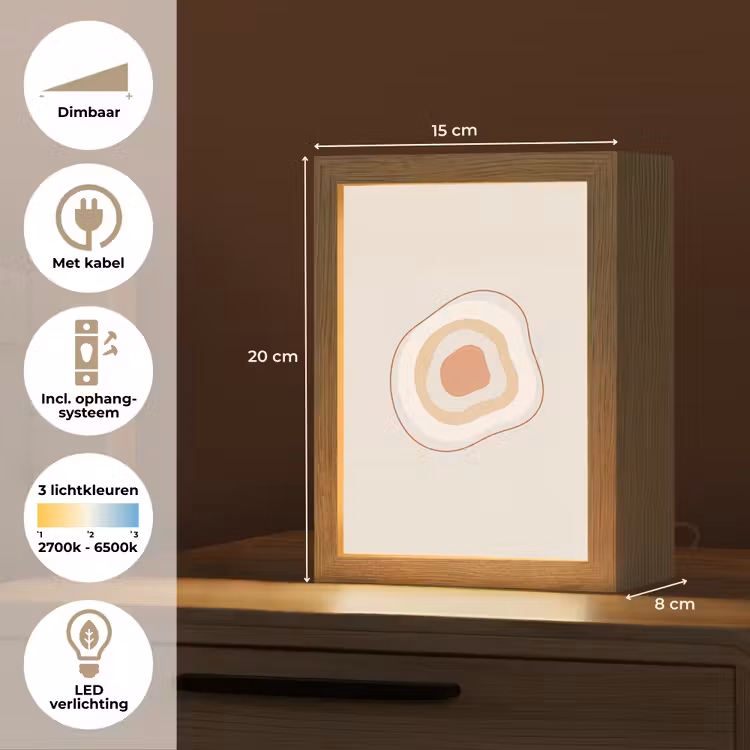 Gepersonaliseerde Lightbox - Abstract - Organisch - Modern - Beige - Kunst — 7