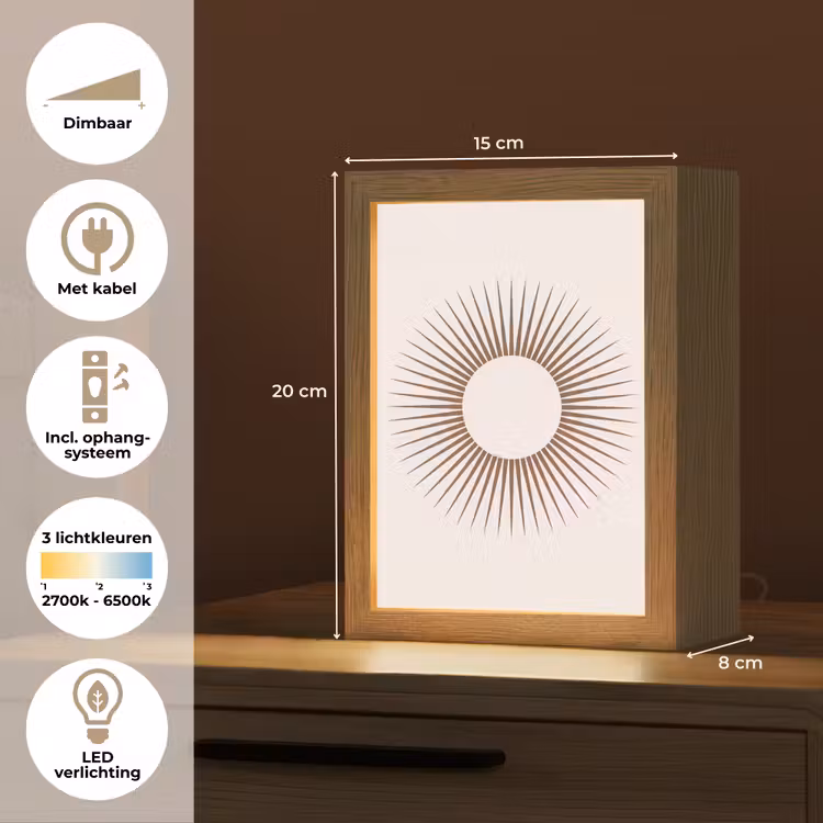 Gepersonaliseerde Lightbox - Abstract - Zon - Symbool - Modern - Beige — 7