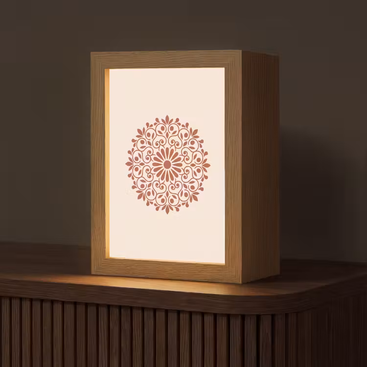 Gepersonaliseerde Lightbox - Decoratie - Cirkel - Symmetrisch - Modern - Roodbruin — 1