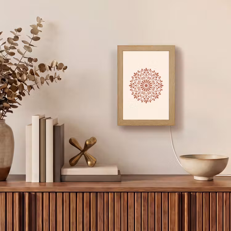 Gepersonaliseerde Lightbox - Decoratie - Cirkel - Symmetrisch - Modern - Roodbruin — 4