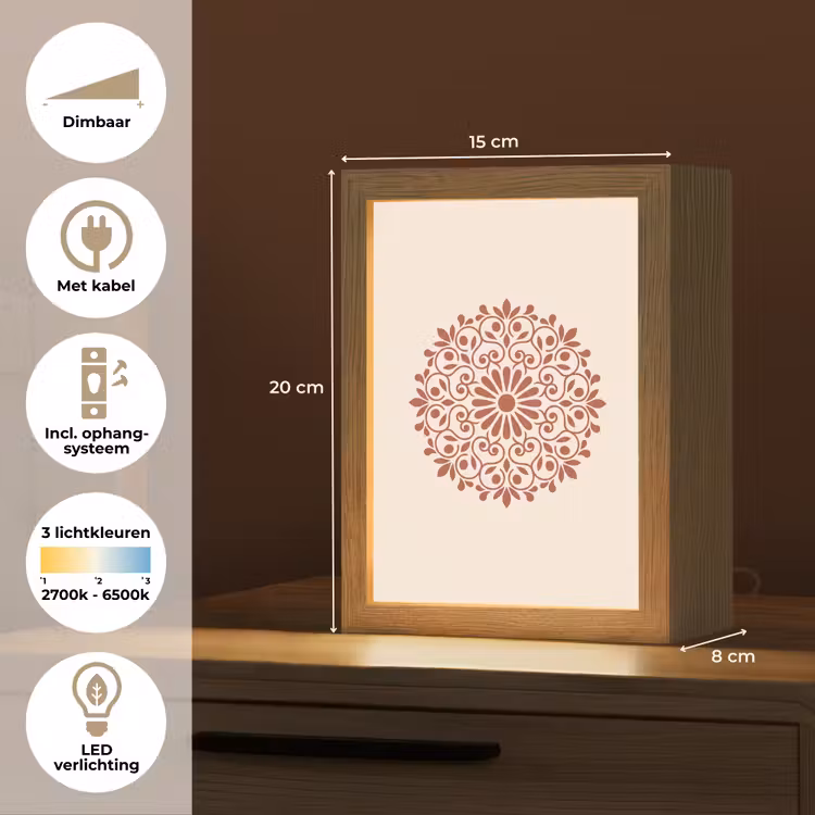 Gepersonaliseerde Lightbox - Decoratie - Cirkel - Symmetrisch - Modern - Roodbruin — 7