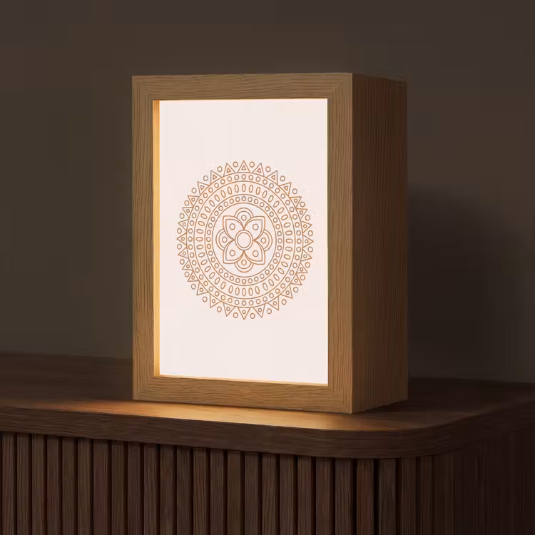 Gepersonaliseerde Lightbox - Mandala - Geometrisch - Abstract - Oosters - Bruin — 1