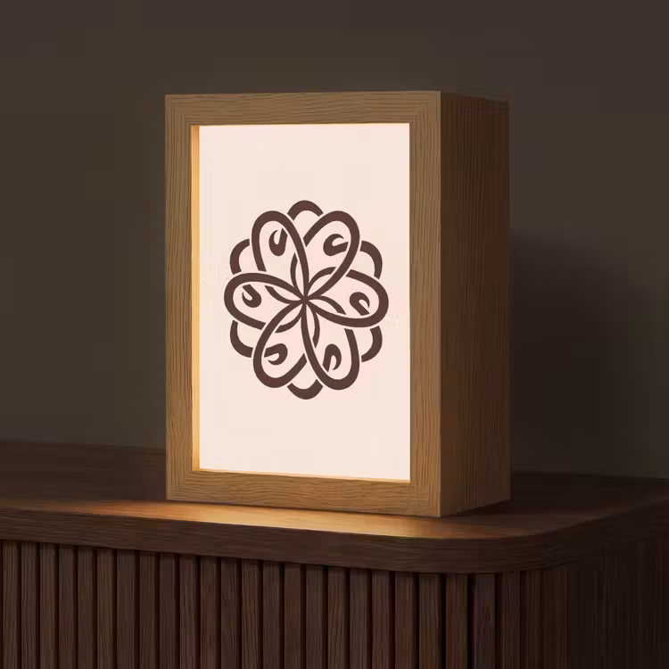 Gepersonaliseerde Lightbox - Patroon - Knoop - Abstract - Modern - Bruin — 1