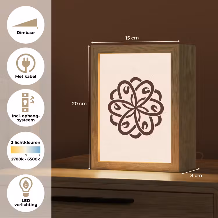 Gepersonaliseerde Lightbox - Patroon - Knoop - Abstract - Modern - Bruin — 7